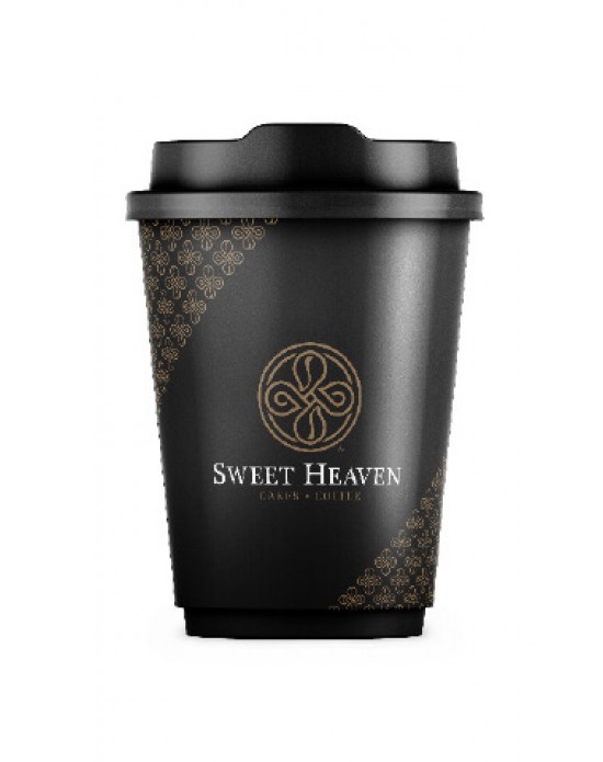 Sweet Heaven Karton Bardak - Siyah (8 Oz)