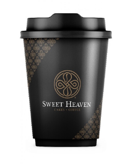 Sweet Heaven Karton Bardak - Siyah (12 Oz)