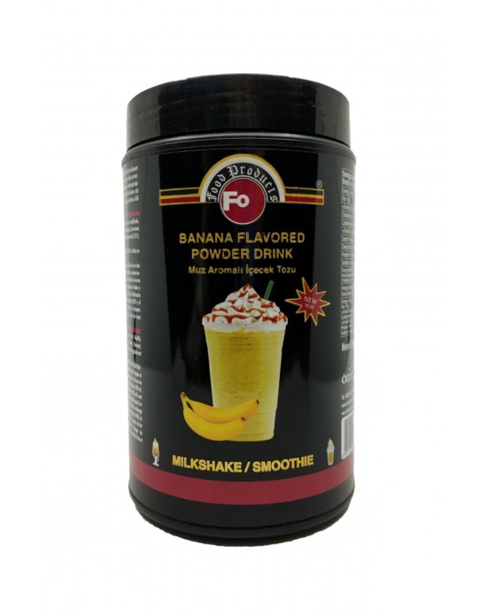 Fo Muz Aromalı İçecek Tozu 1 Kg. (Milk Shake/Smothie) Kavanoz